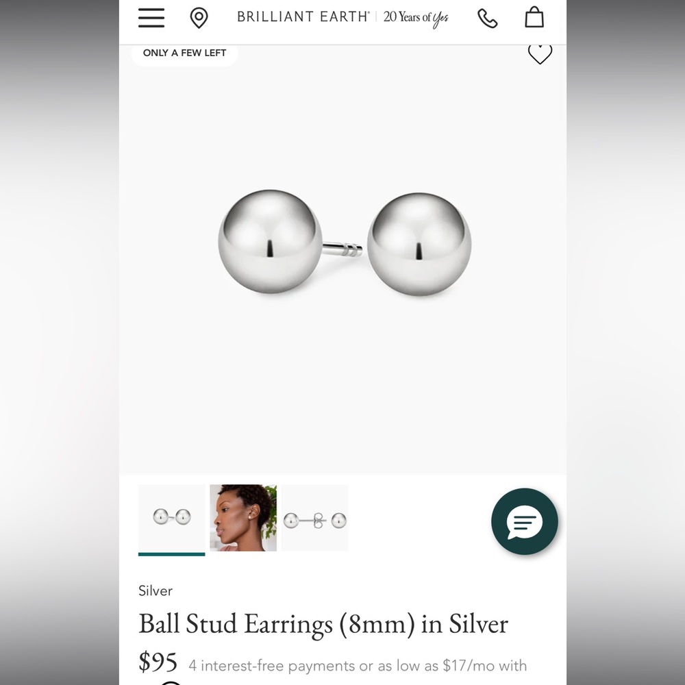 Brilliant Earth rose gold ball studs (8mm) - Picture 4 of 4